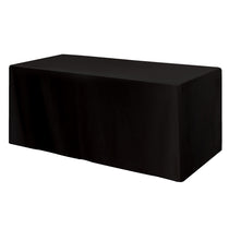 Hit Black Fitted Poly/Cotton 3-Sided Table Cover