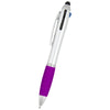 Hit Silver with Purple 3-In-One Pen with Stylus