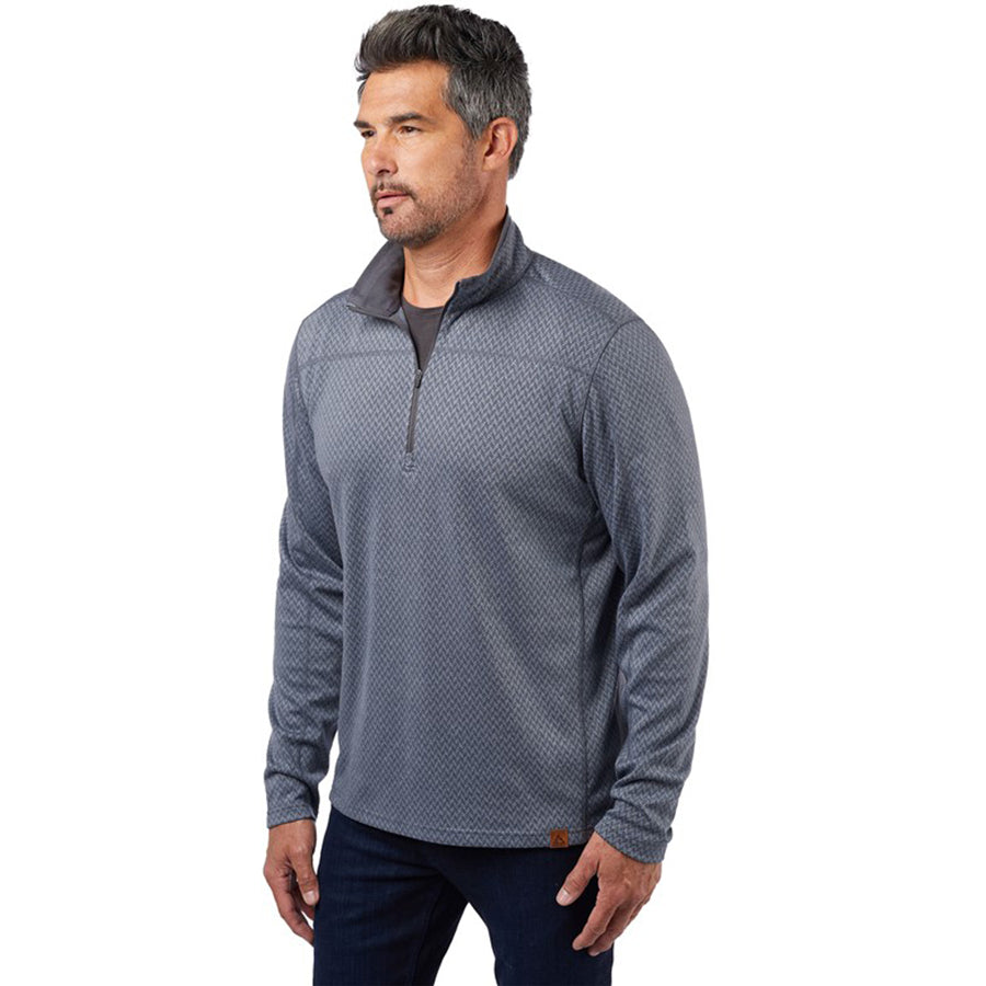 Landway Men's Iron Grey Basecamp Chevron Heathered Quarter-Zip Pullover