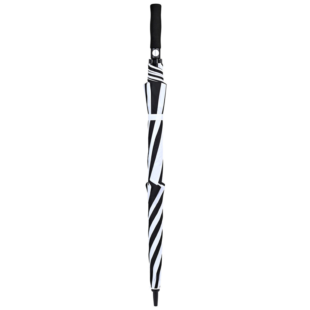 Elements Black/White 60" Recylcled Auto Open Double Canopy Golf Umbrella