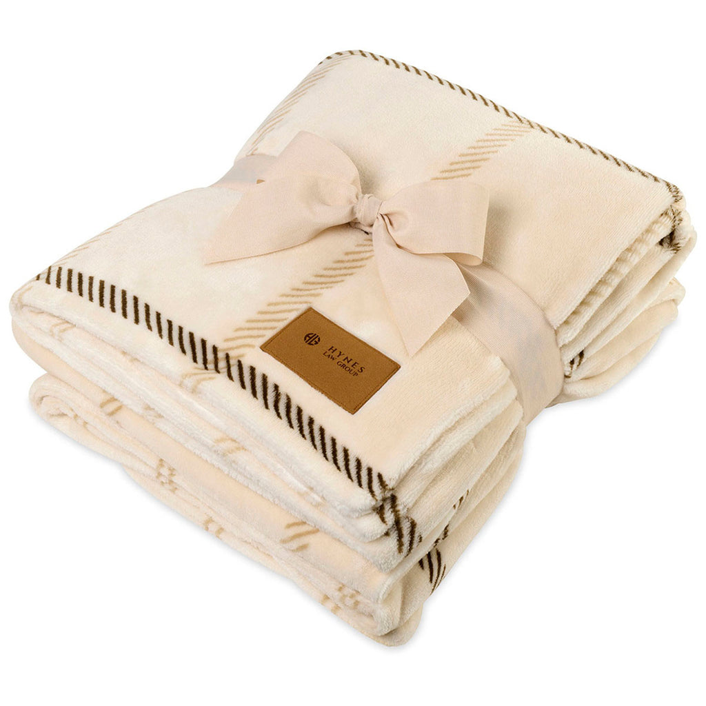 Gemline Calm Lodge Cream Elegant Lodge Throw Blanket