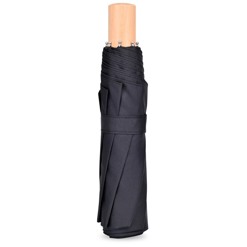 Elements Black 43" Recycled Manual Folding Umbrella