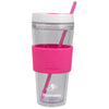 Cool Gear Pink Callisto Chiller Clear Straw Bottle - 24 Oz.