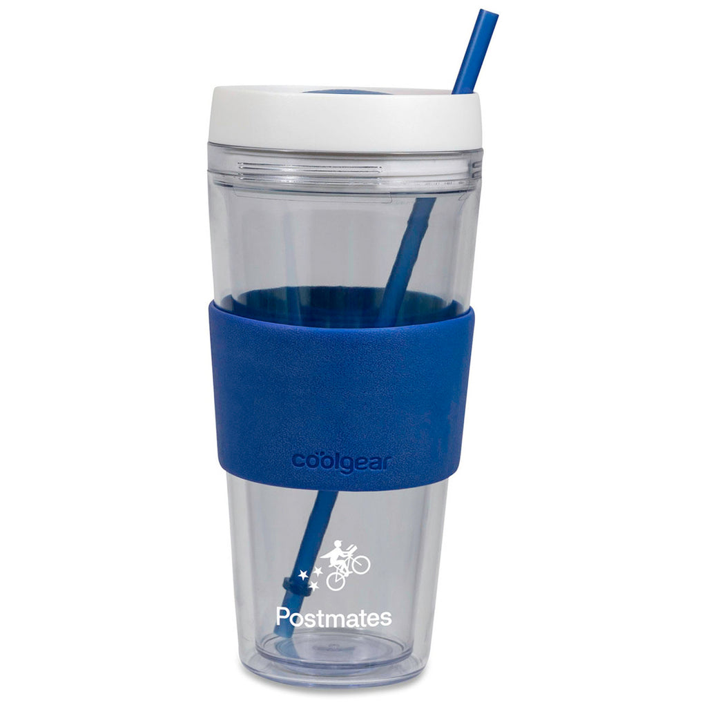 Cool Gear Blue Callisto Chiller Clear Straw Bottle - 24 Oz.