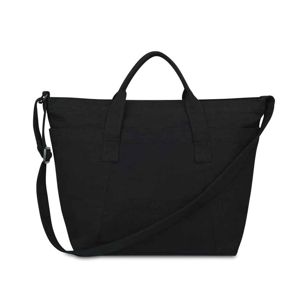 Gemline Black Recycled Cotton Weekender Tote - AWARE