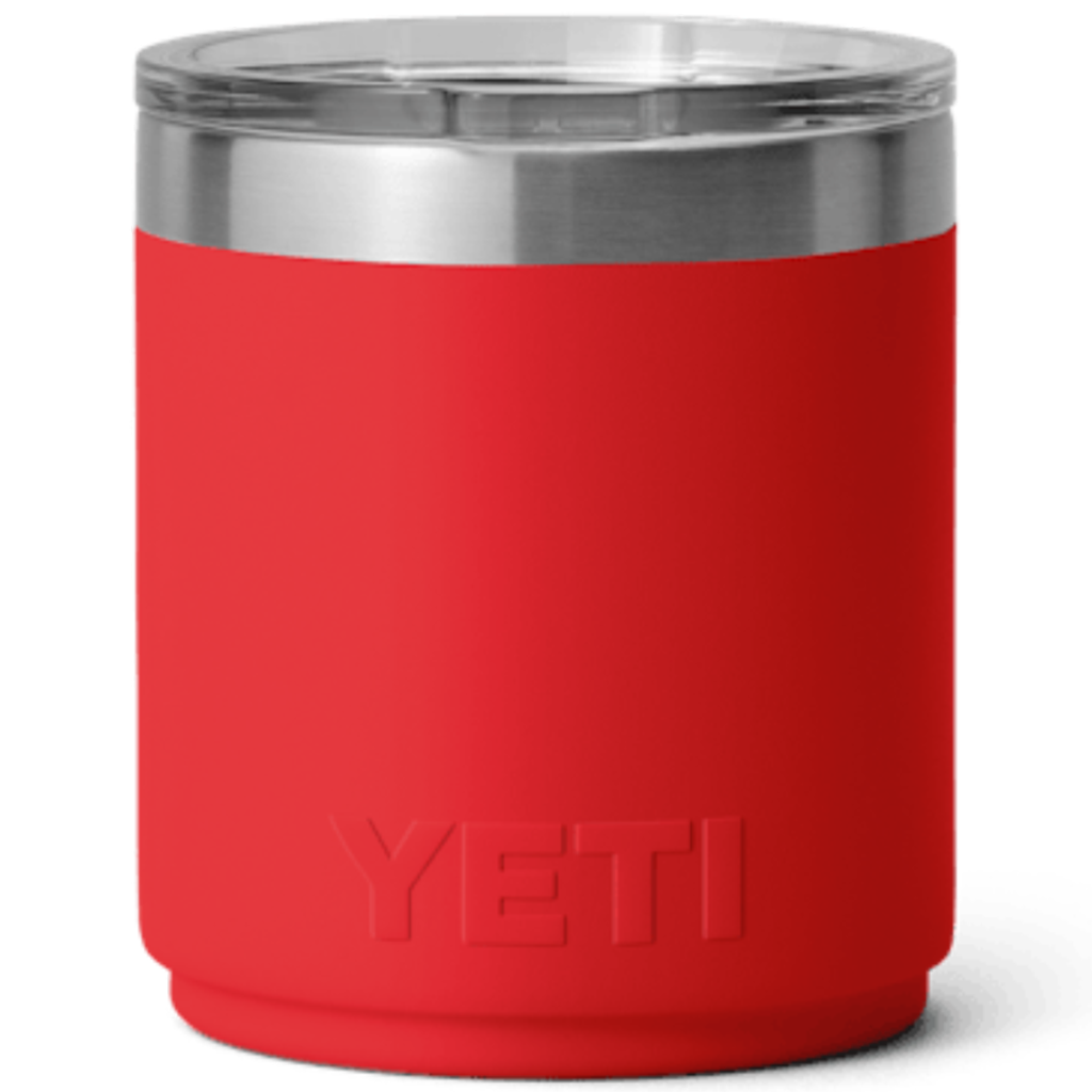 YETI Rescue Red Rambler 10 oz Stackable Lowball 2.0 with Durasip Ceramic Lining
