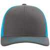 Richardson Charcoal/Neon Blue Trucker Cap