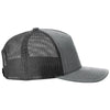 Richardson Heather Grey/Black Five-Panel Trucker