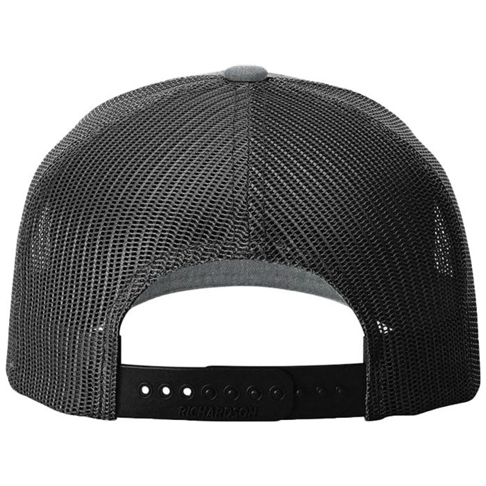 Richardson Heather Grey/Black/Black Five-Panel with Rope