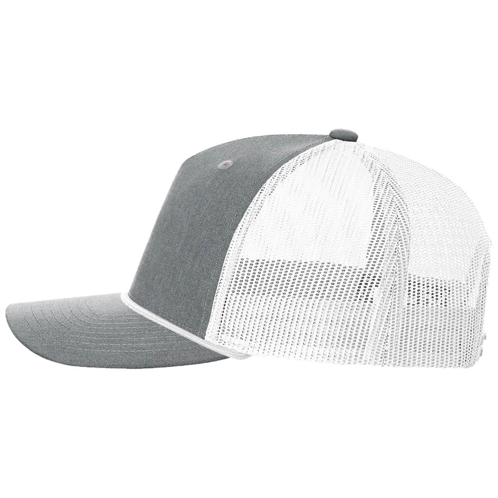 Richardson Heather Grey/White/White Five-Panel with Rope
