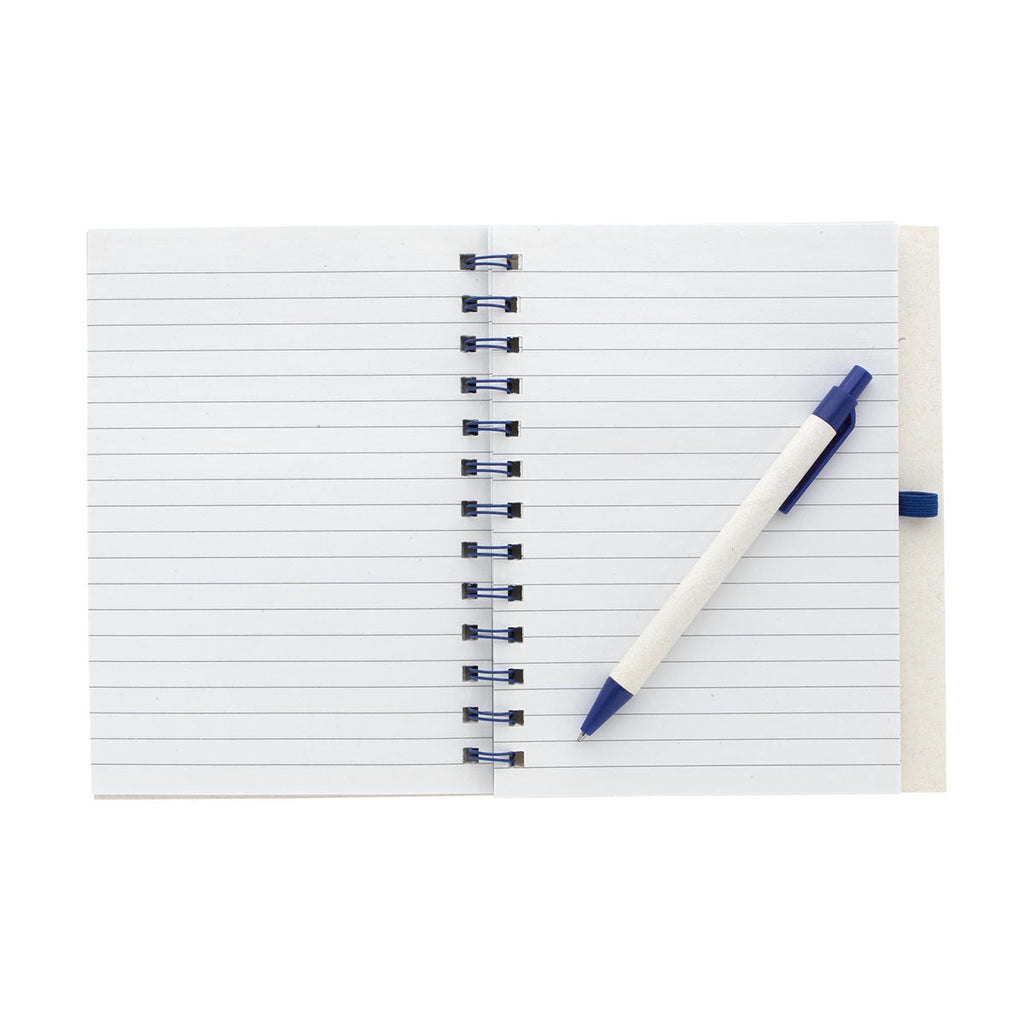 Good Value Blue BoC Recycled Paper Spiral Notebook with Pen