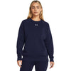 Under Armour Women's Midnight Navy/White Rival Fleece Crew