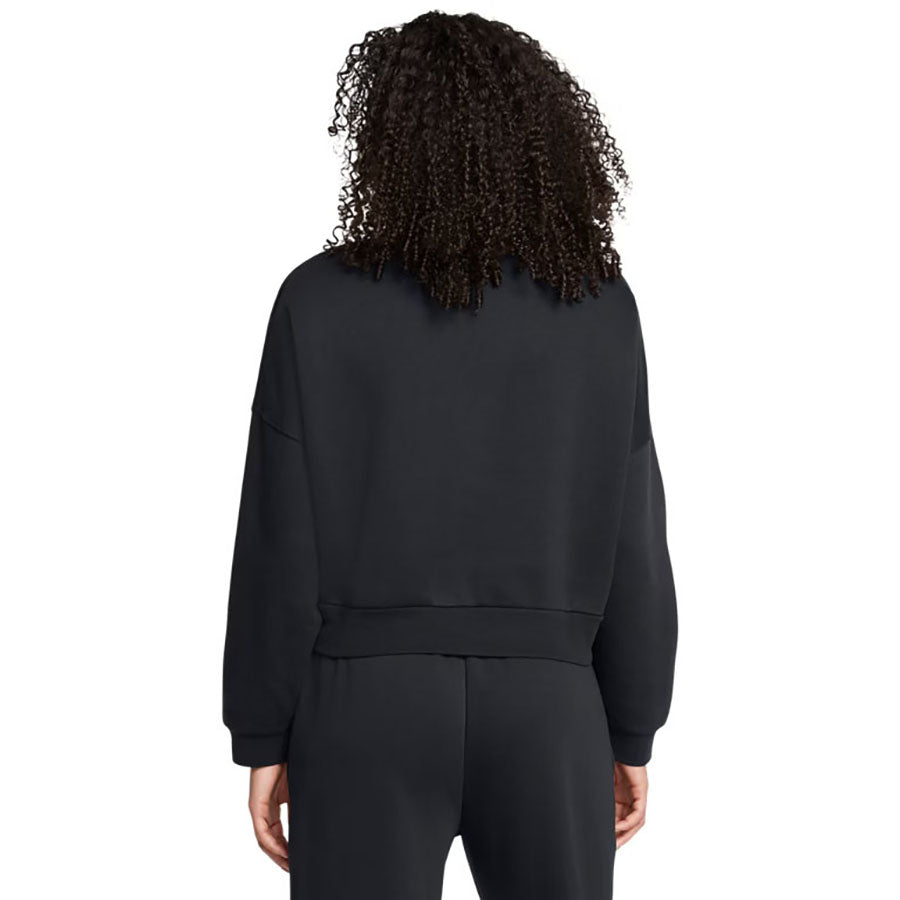 Under Armour Women's Black/White Icon Fleece Oversized 1/2 Zip