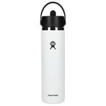 48-Hour Hydro Flask White Wide Mouth 24oz Bottle with Flex Straw Cap