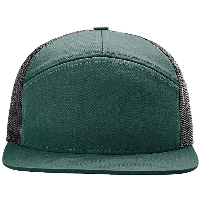 Richardson Dark Green/Black 7-Panel Trucker