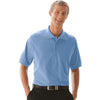 Vantage Men's Carolina Blue Soft-Blend Double-Tuck Pique Polo