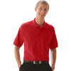 Vantage Men's Red Soft-Blend Double-Tuck Pique Polo