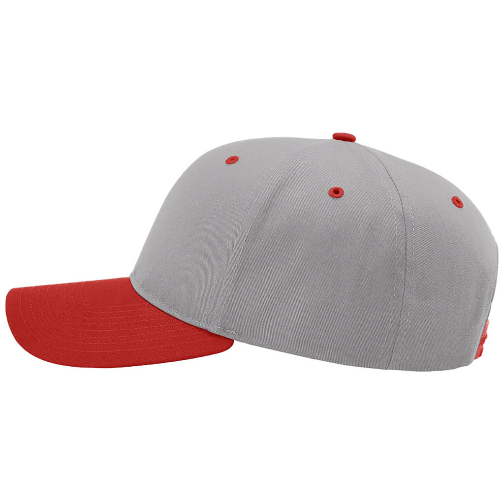 Richardson Grey/Grey/Red Pro Twill Snapback