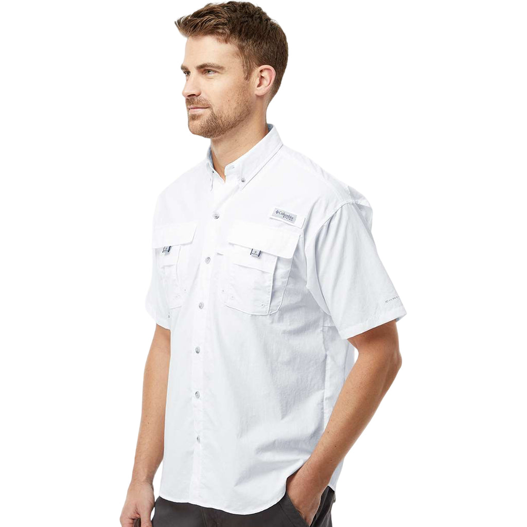 Columbia Men's White PFG Bahama Short Sleeve Shirt