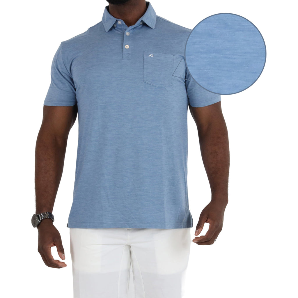 AndersonOrd Men's Ashleigh Blue Heather Danny Boy Polo