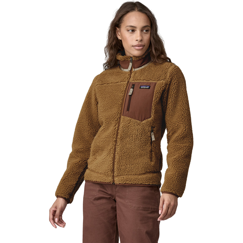 Patagonia Women's Nest Brown w/Dulse Mauve with Oyster White Classic Retro-X Fleece Jacket