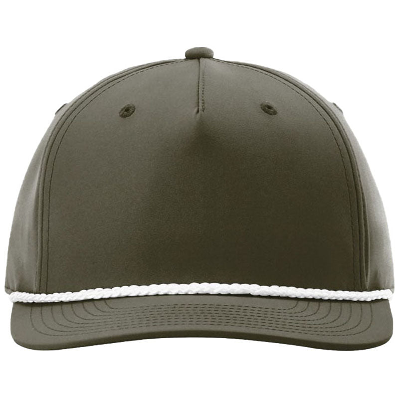 Richardson Dark Olive/White 5-Panel Classic Rope Cap