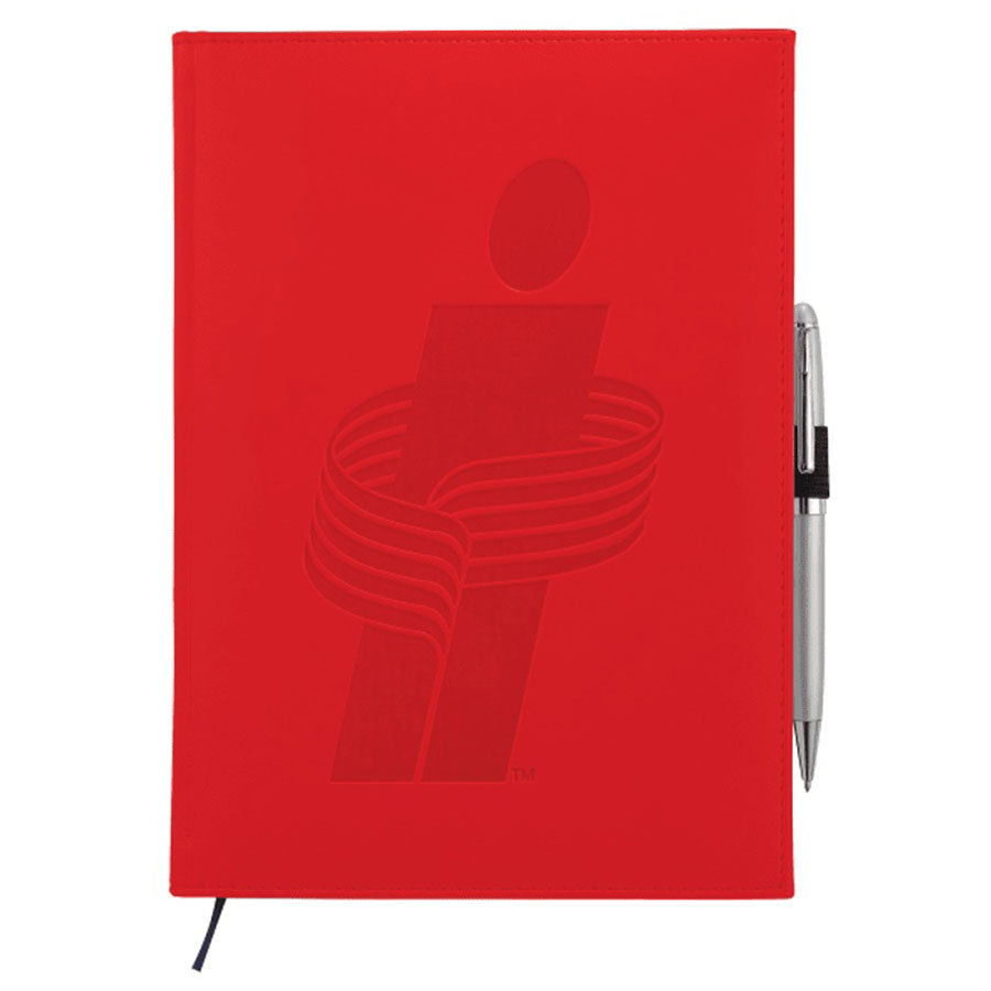 JournalBooks Red 7'' x 10'' FSC Mix Pedova UltraHyde Hardcover Large Bound JournalBook