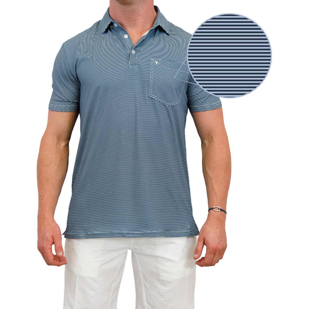 AndersonOrd Men's Navy/Skyway Stream Polo