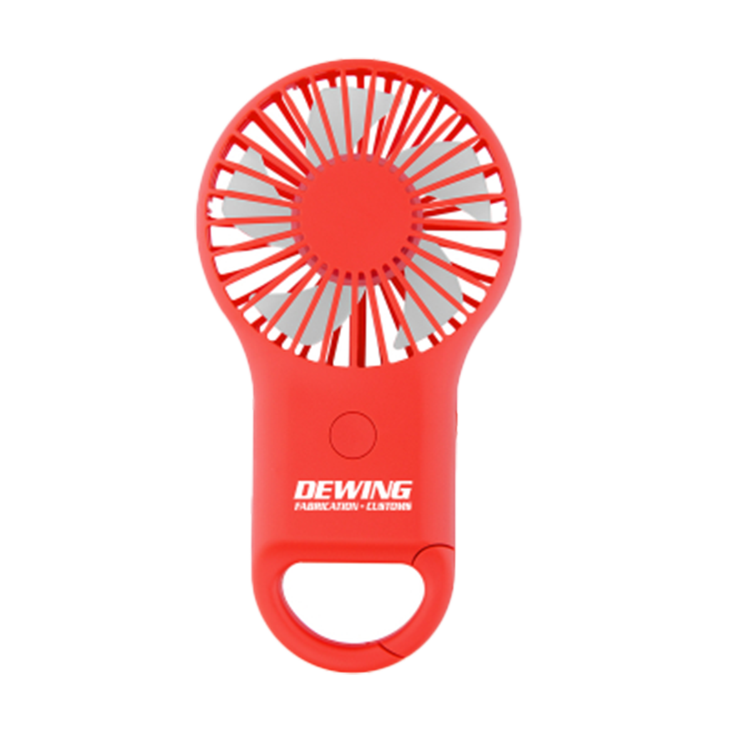 HIT Red Rechargeable Handheld Fan With Carabiner 2.0