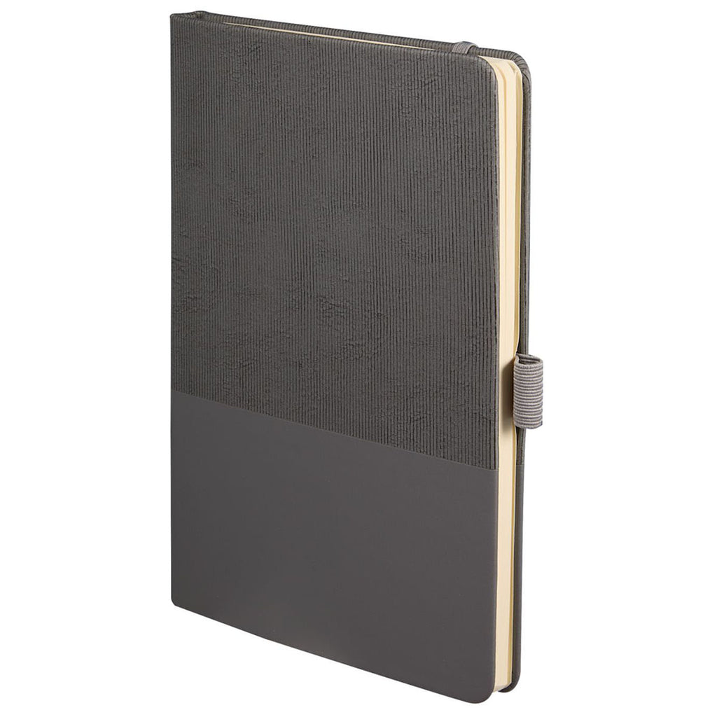 Leed's Grey 5.5" x 8.5" FSC Recycled Ribbed Bound Journal
