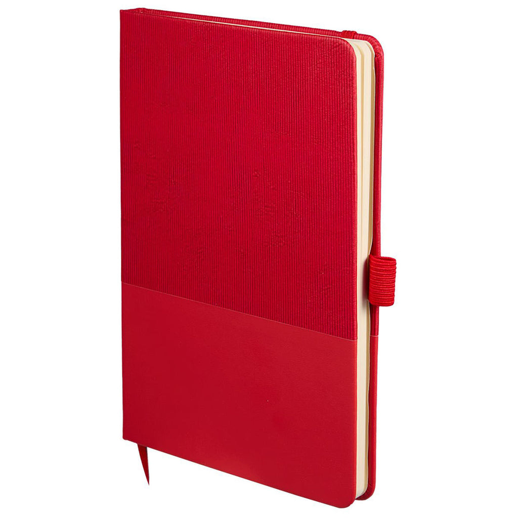 Leed's Red 5.5" x 8.5" FSC Recycled Ribbed Bound Journal