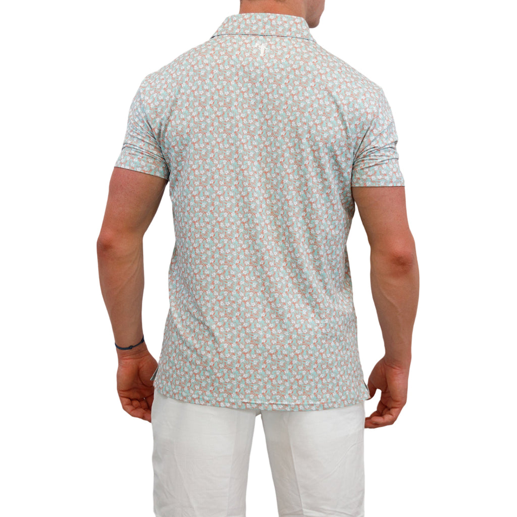 AndersonOrd Men's Burnt Salmon/Bleached Aqua/White Arroyo Polo