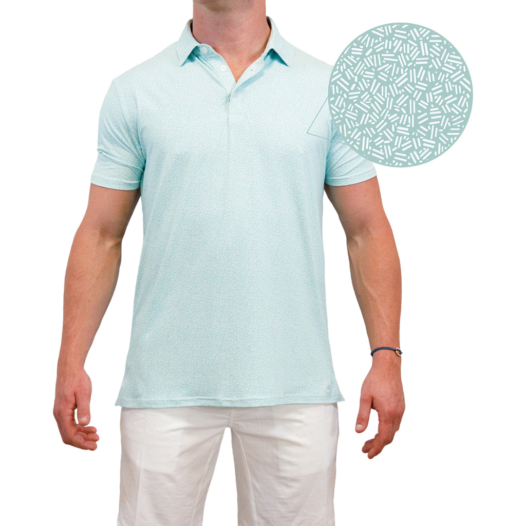 AndersonOrd Men's Bleached Aqua Bayou Polo