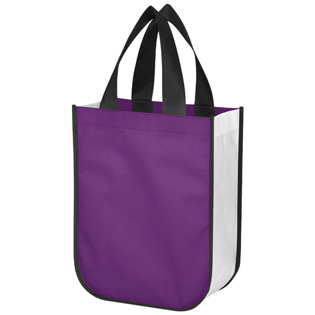 Hit Purple Shiny Non-Woven Shopper Tote Bag