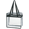 Hit Clear with Black Trim Clear Tote Bag with Zipper