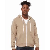 Bella + Canvas Unisex Tan Sponge Fleece Full-Zip Hoodie