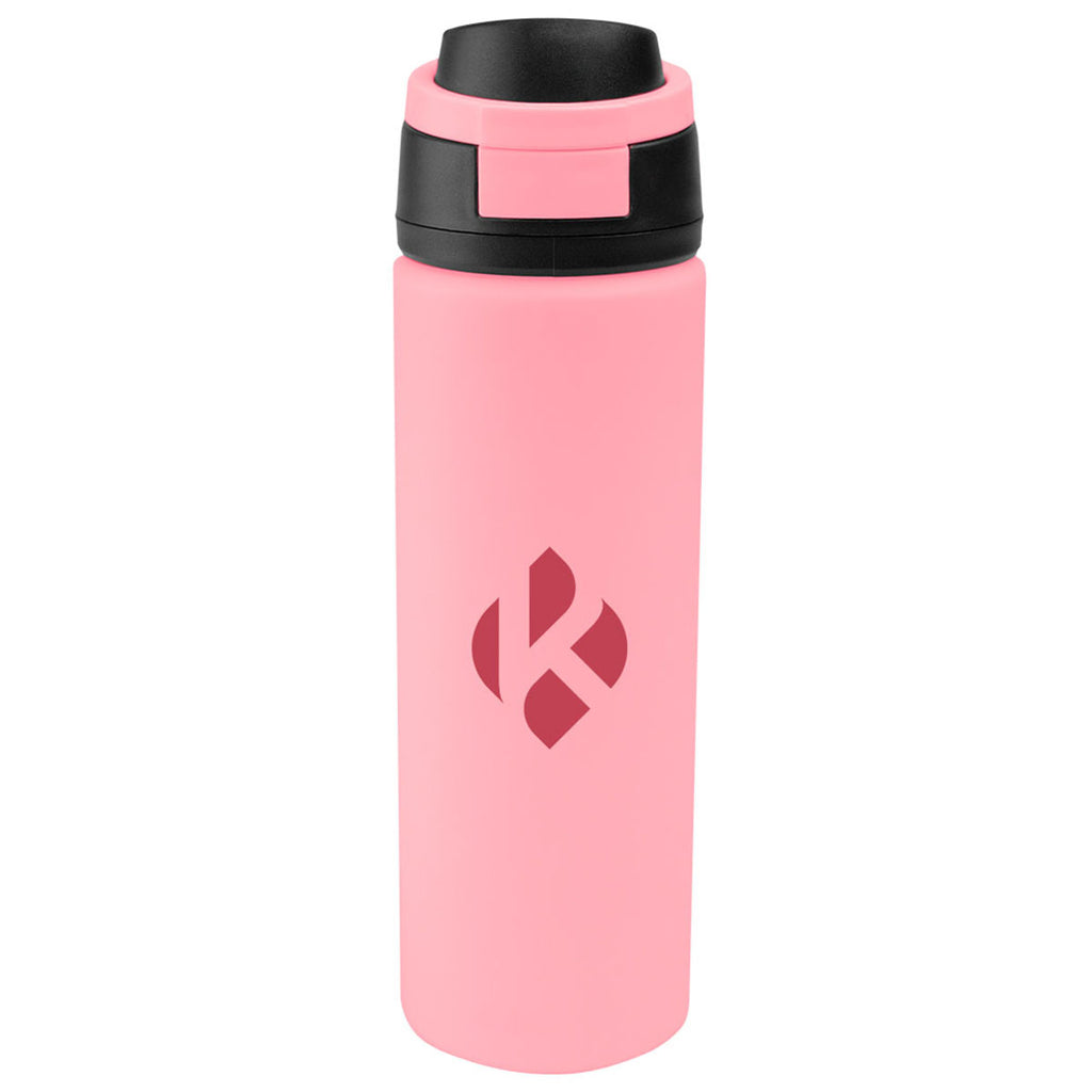 Hit Pink with Black 24 Oz. Pop Sip Recycled Stainless Steel Bottle