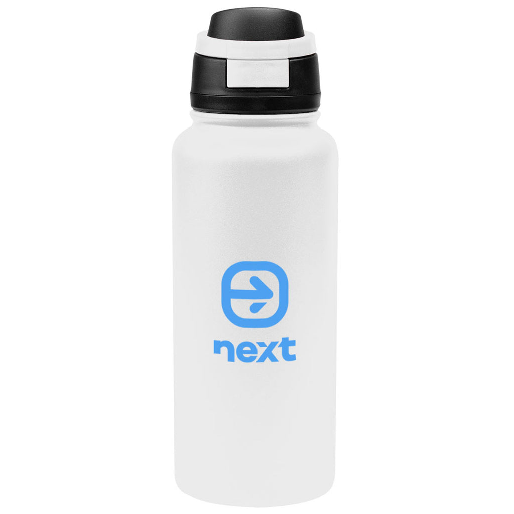 Hit White with Black 32 Oz. Pop Sip Recycled Stainless Steel Bottle