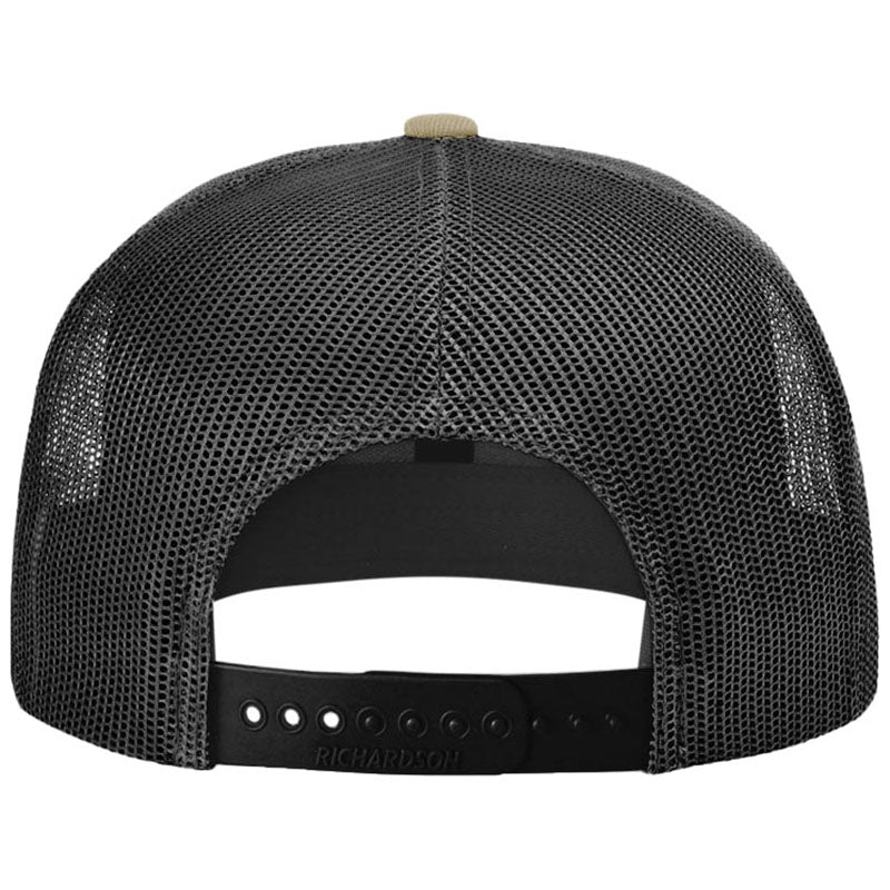 Richardson Khaki/Black Acrylic-Wool Blend Flatbill Trucker