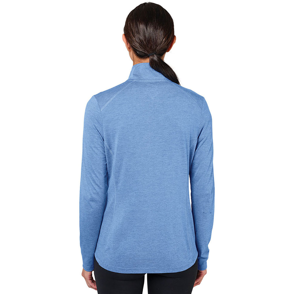 Charles River Women's Light Blue Heather Vista Tri-Blend Quarter Zip