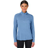 Charles River Women's Light Blue Heather Vista Tri-Blend Quarter Zip