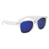 HIT Clear with Blue Crystalline Mirrored Malibu Sunglasses