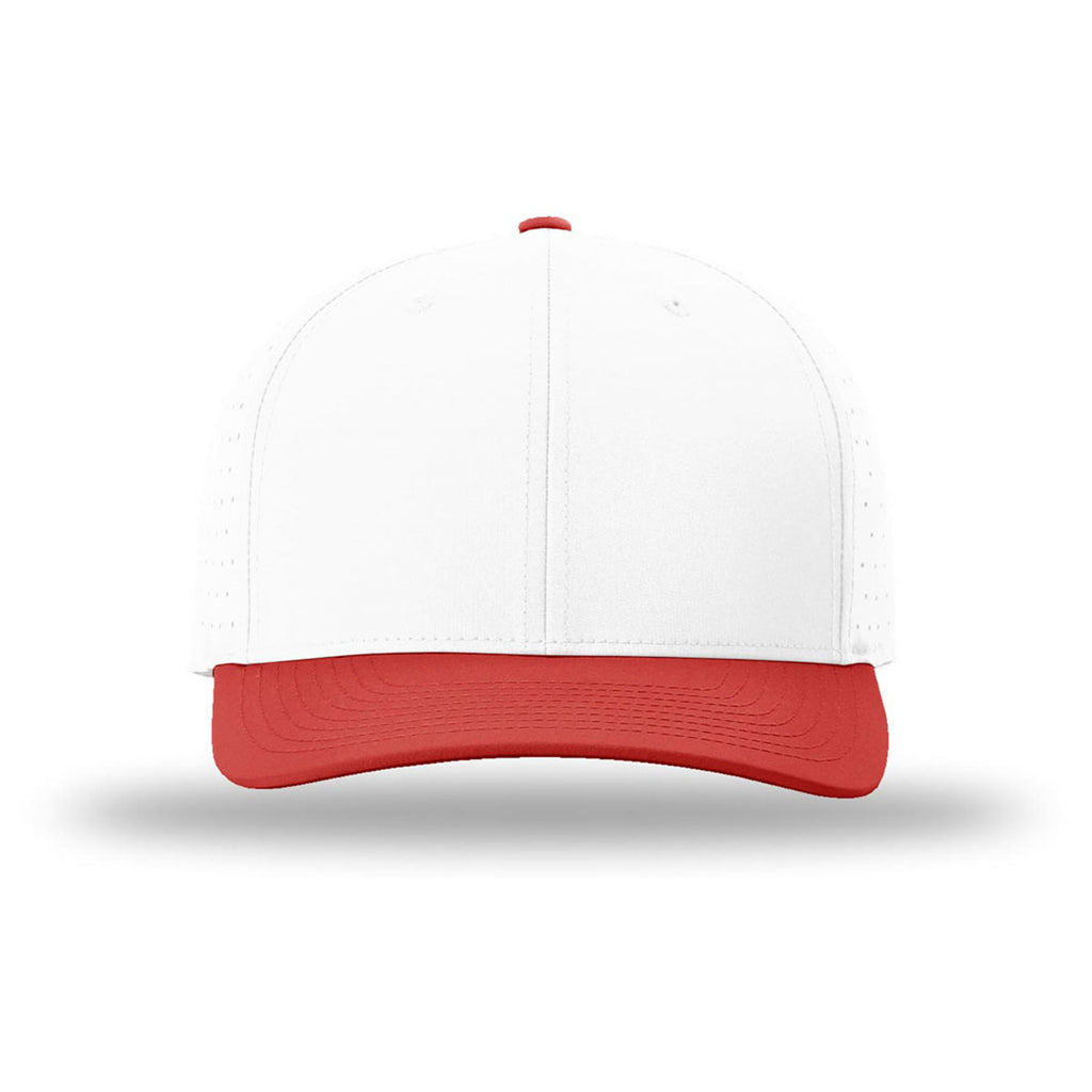 Richardson White/White/Red Laser Perf R-Flex Snapback