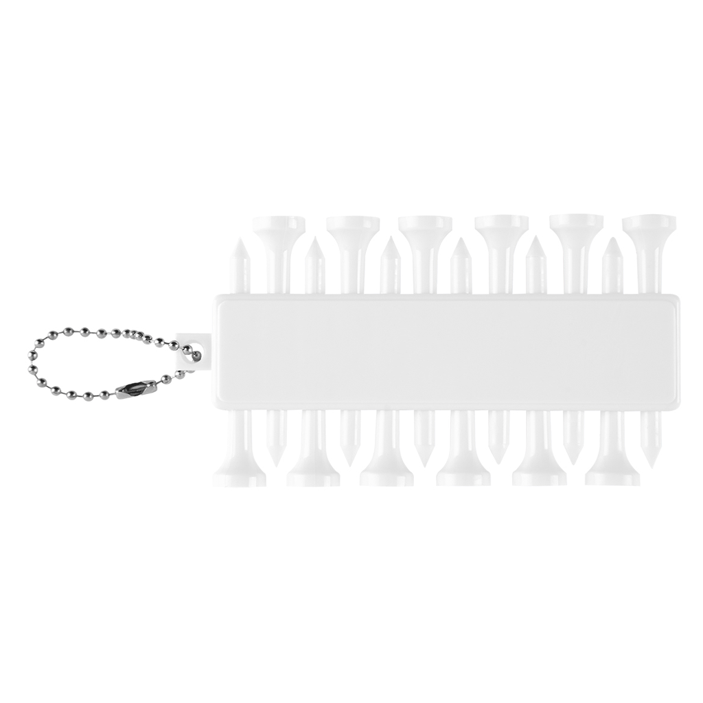 Hit White rABS Golf Tee Set Keychain