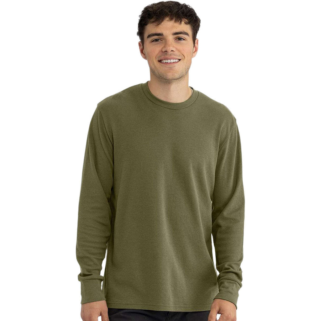 Next Level Unisex Military Green Ideal Thermal Long Sleeve T-Shirt