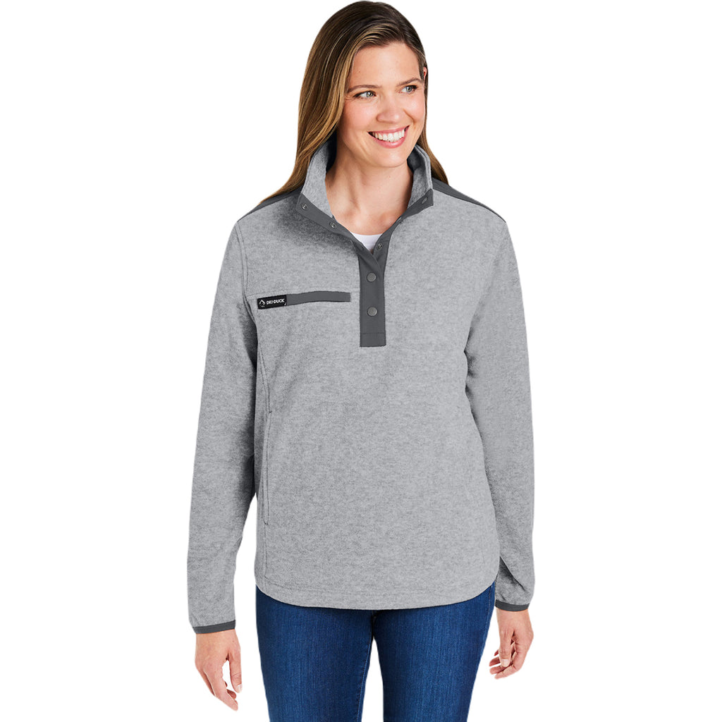 Dri Duck Women's Platinum/Charcoal Sierra Melange Heather Fleece