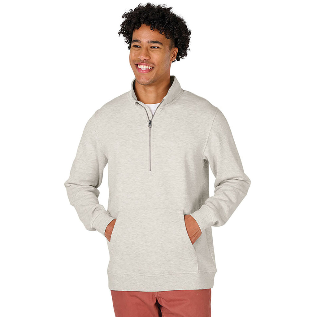 Charles River Men's Oatmeal Heather Willow Half Zip Sweatshirt
