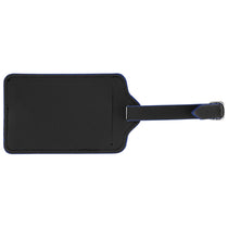 Hit Black with Royal Blue Trim Recycled Leatherette Luggage Tag