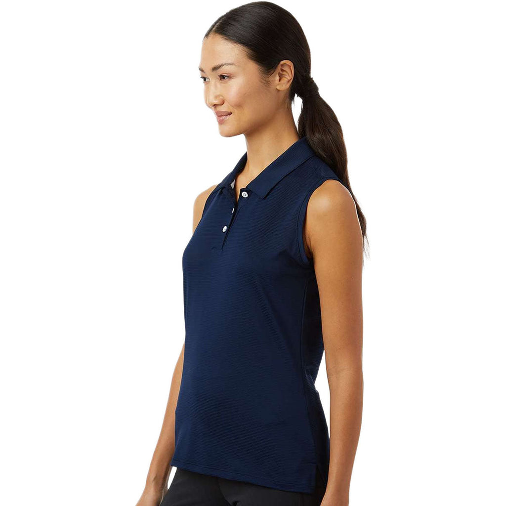 Adidas Women's Collegiate Navy Ottoman Sleeveless Polo