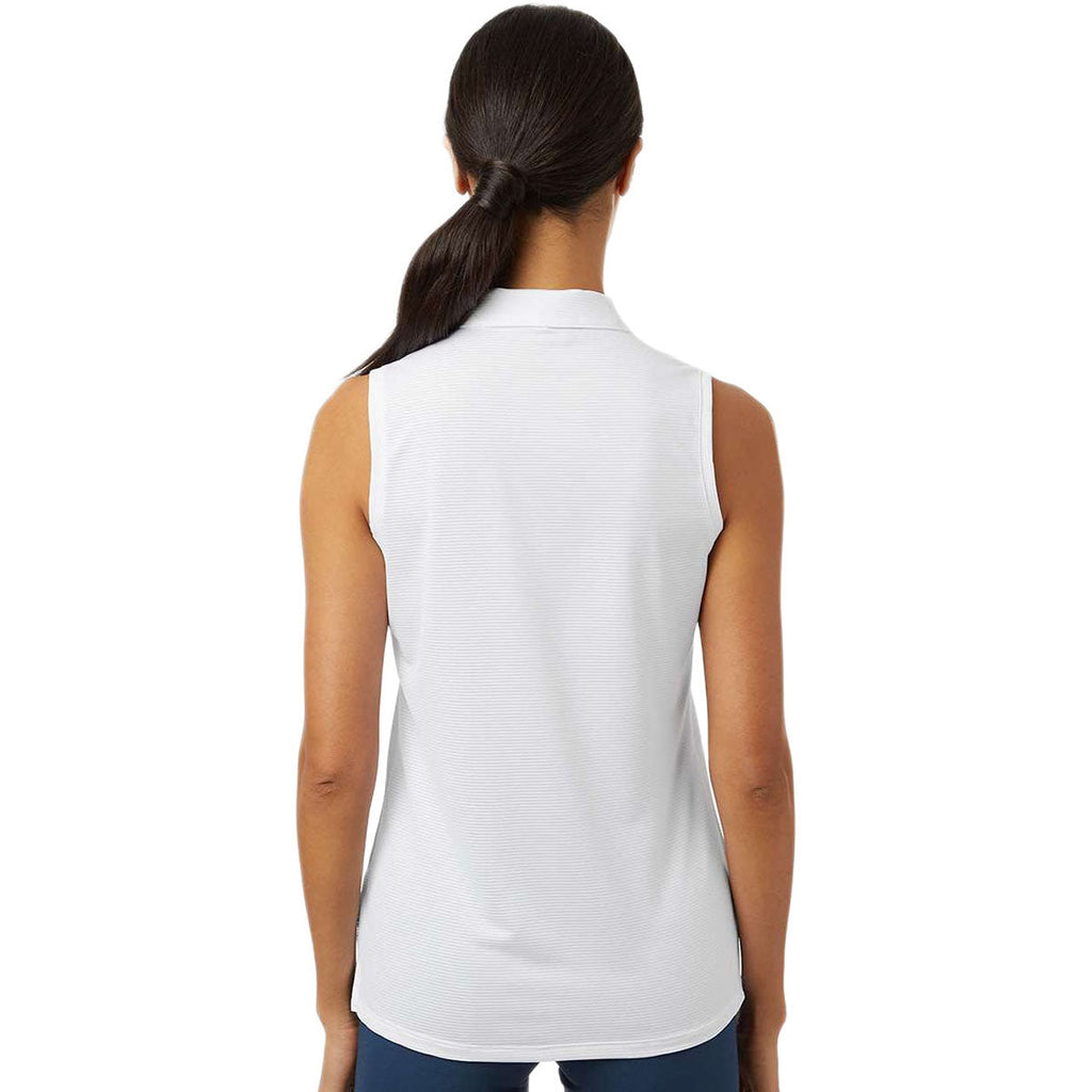 Adidas Women's White Ottoman Sleeveless Polo